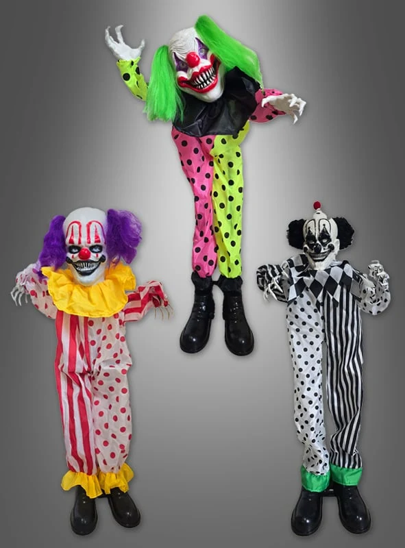 Clown Deko Akrobaten 180cm animiert mit Bewegungsmelder