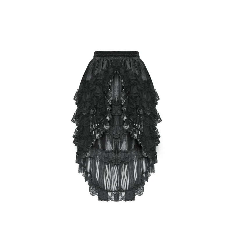 Damen Gothic-Rüschen-High-Low-Rock mit Lagen
