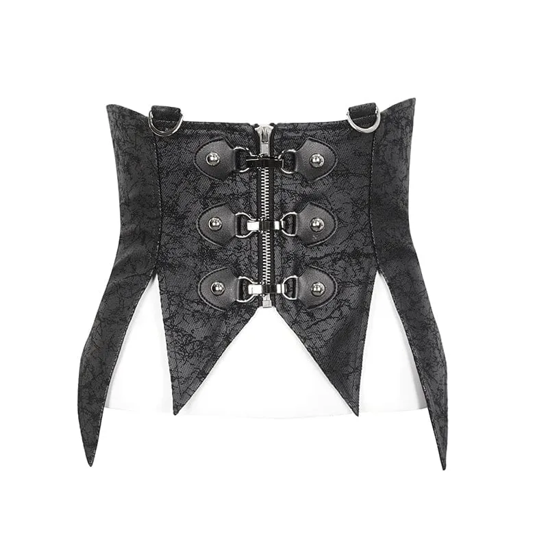 Unregelmäßige Gothic-Schnürweste für Damen mit abnehmbarem Kragen