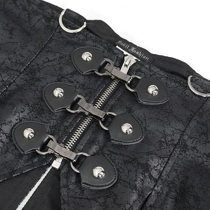 Unregelmäßige Gothic-Schnürweste für Damen mit abnehmbarem Kragen