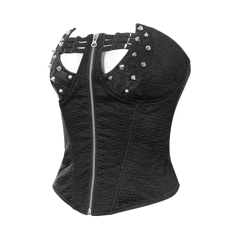 Punk-Schnürkorsett mit Nieten für Damen