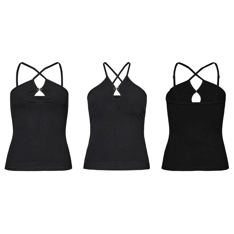 Neckholder-Tanktop mit Punk-Ausschnitt für Damen