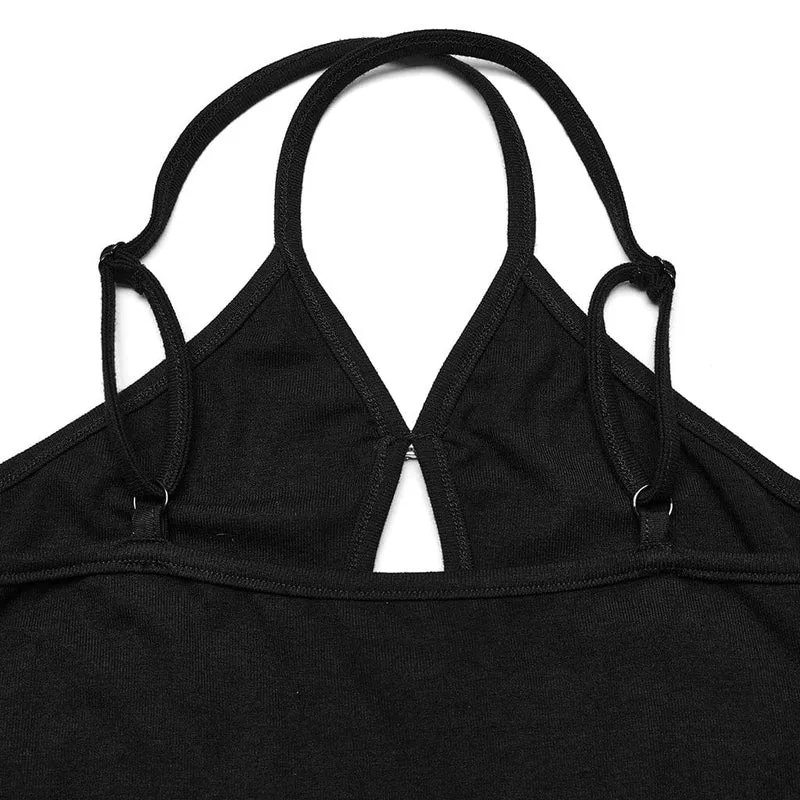 Neckholder-Tanktop mit Punk-Ausschnitt für Damen