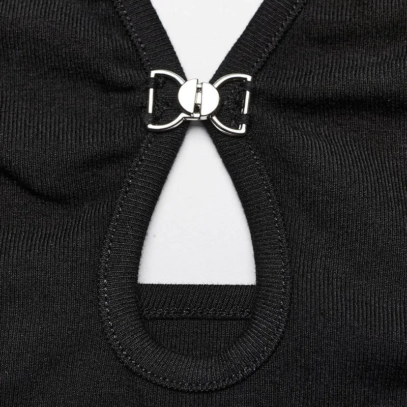 Neckholder-Tanktop mit Punk-Ausschnitt für Damen