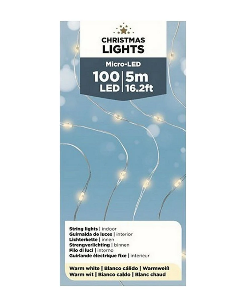 Warmweiße 100 Micro LED Strangbeleuchtung 5m