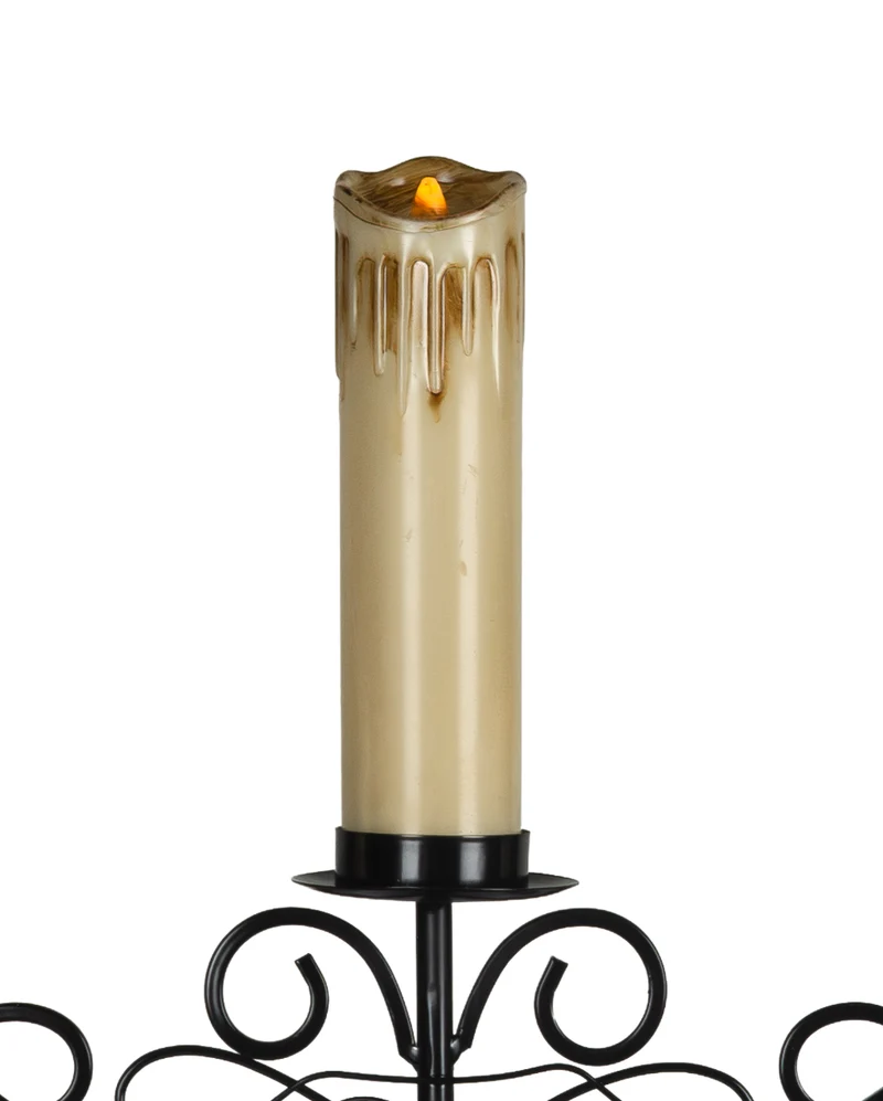 3-armiger Spinnen Kerzenständer mit LED-Kerzen 41cm