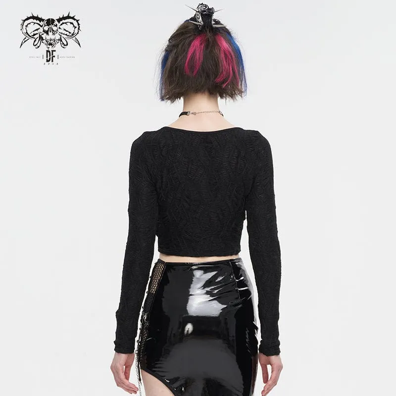 Damenjacke mit Punk-Ausschnitt und gerüschter Kette