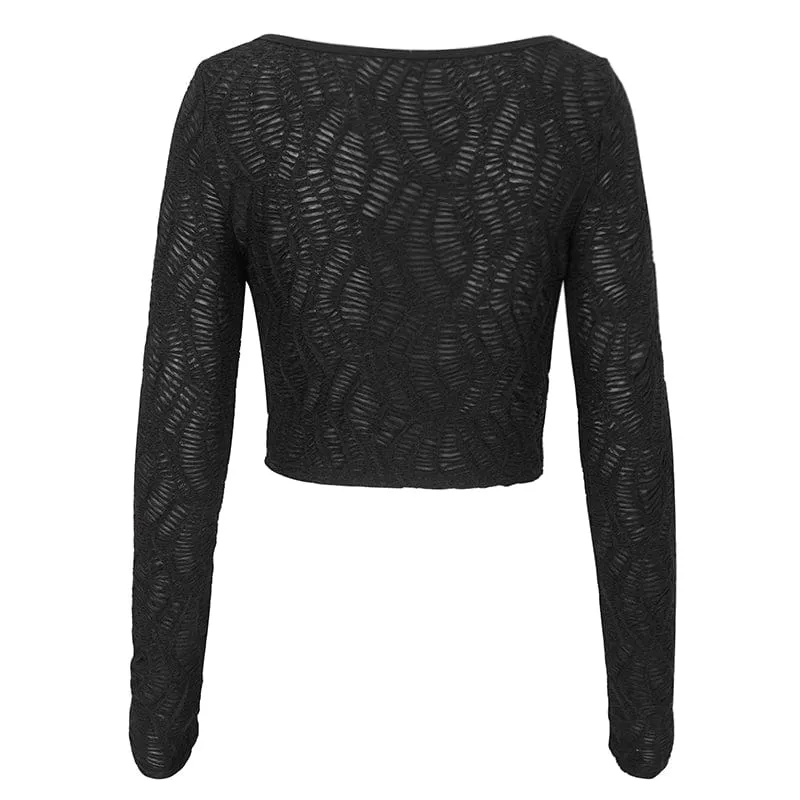 Damenjacke mit Punk-Ausschnitt und gerüschter Kette