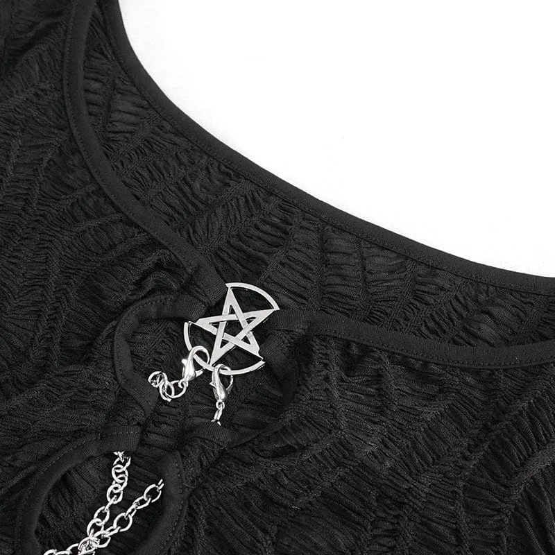 Damenjacke mit Punk-Ausschnitt und gerüschter Kette