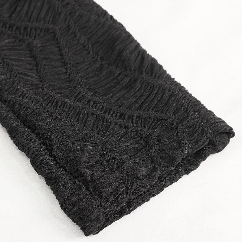 Damen-Leggings mit Punk-Riemchen und gespleißtem Netzstoff und Rüschen