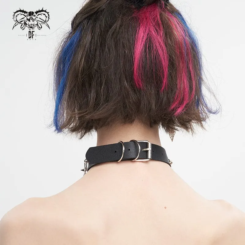 Gothic-Kette mit Nieten und Quasten für Damen