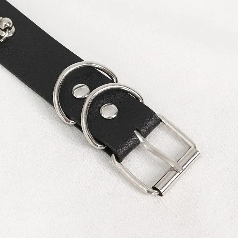 Gothic-Kette mit Nieten und Quasten für Damen