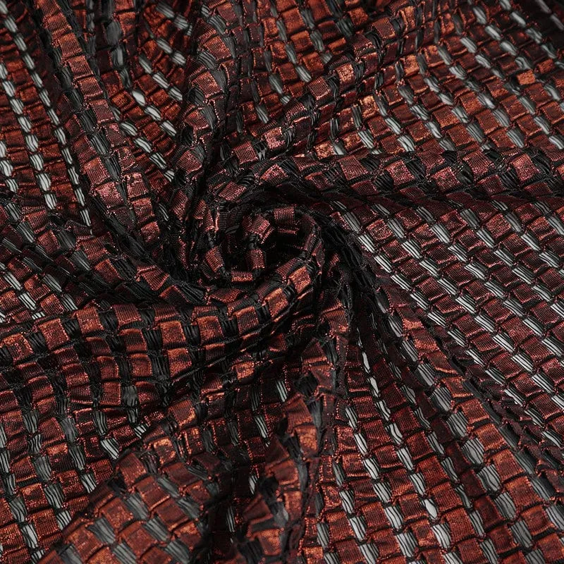 Damen Gothic-Rock mit unregelmäßiger Mesh-Splice-Schnalle, Rot