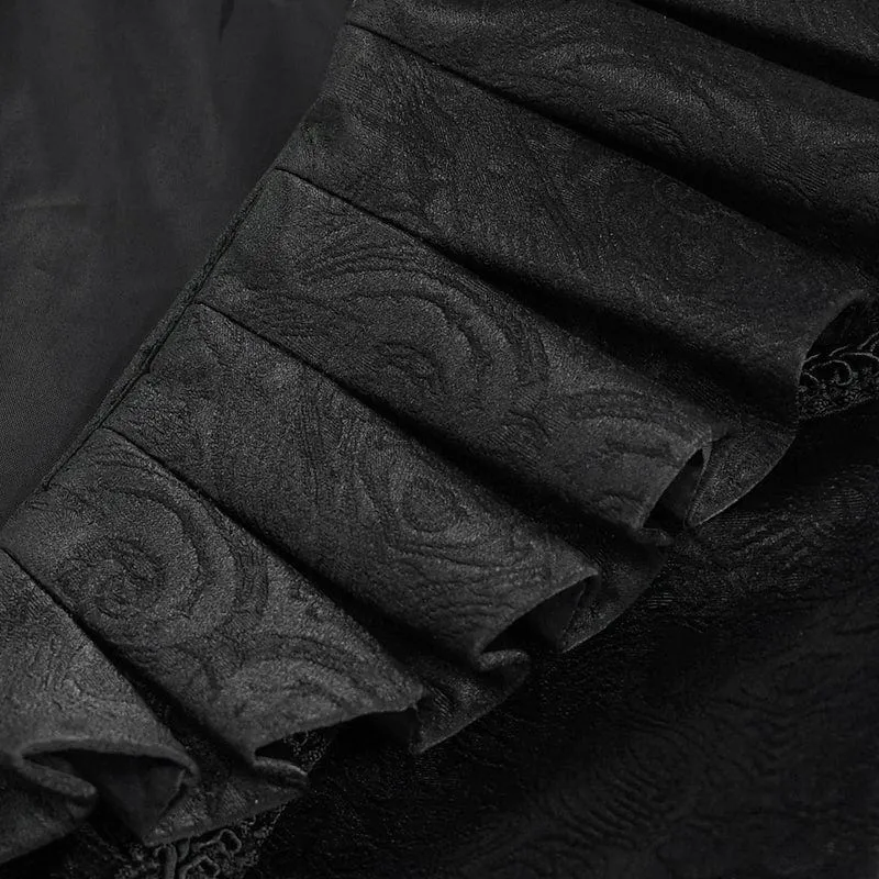 Gothic-Jacke mit Rüschenkragen und ausgestellten Ärmeln für Damen