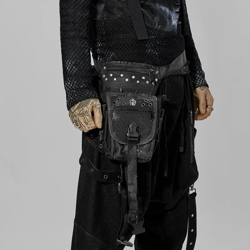Herren Punk Skull Nieten Gürteltasche