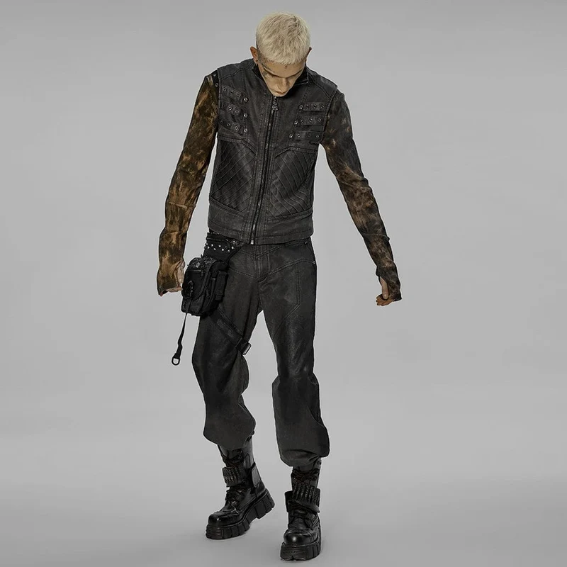Herren Punk Skull Nieten Gürteltasche