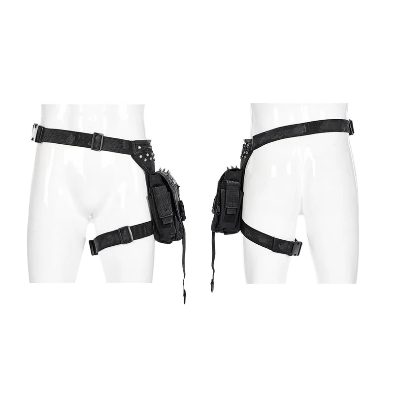 Herren Punk Skull Nieten Gürteltasche