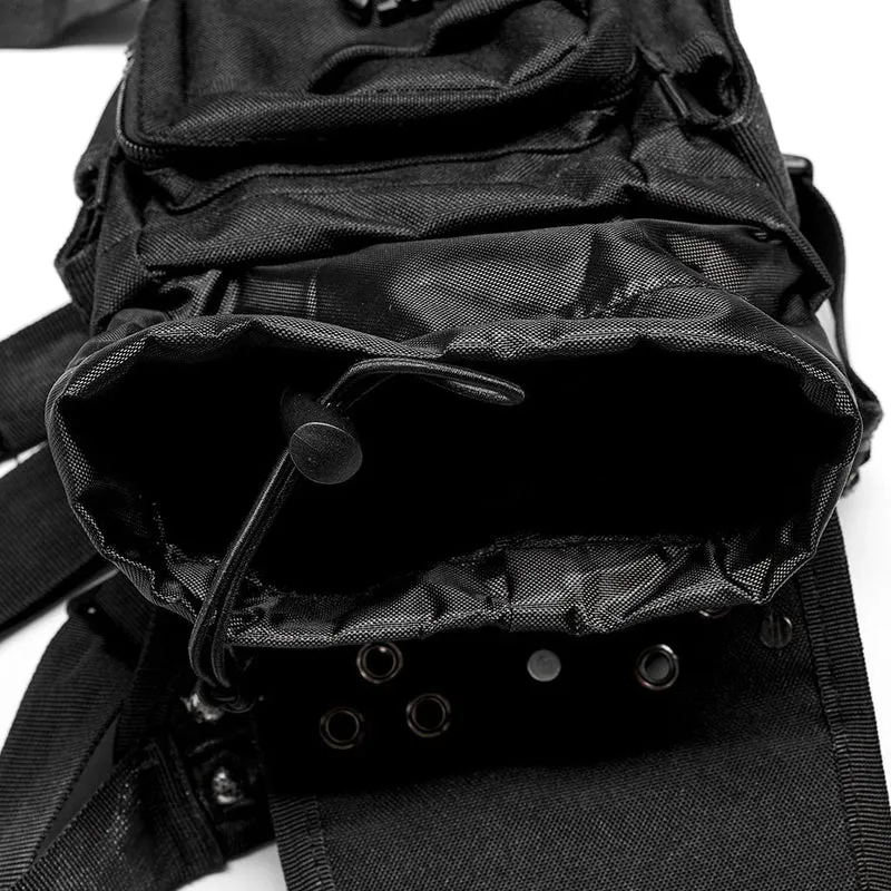 Herren Punk Skull Nieten Gürteltasche