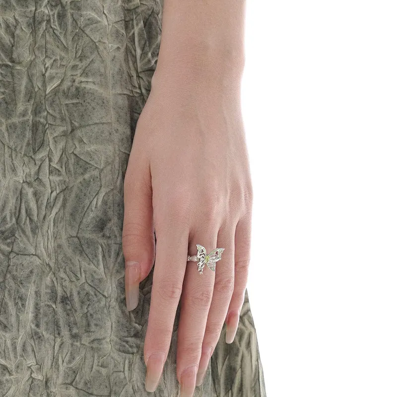 Elastischer Grunge-Schmetterlingsring für Damen