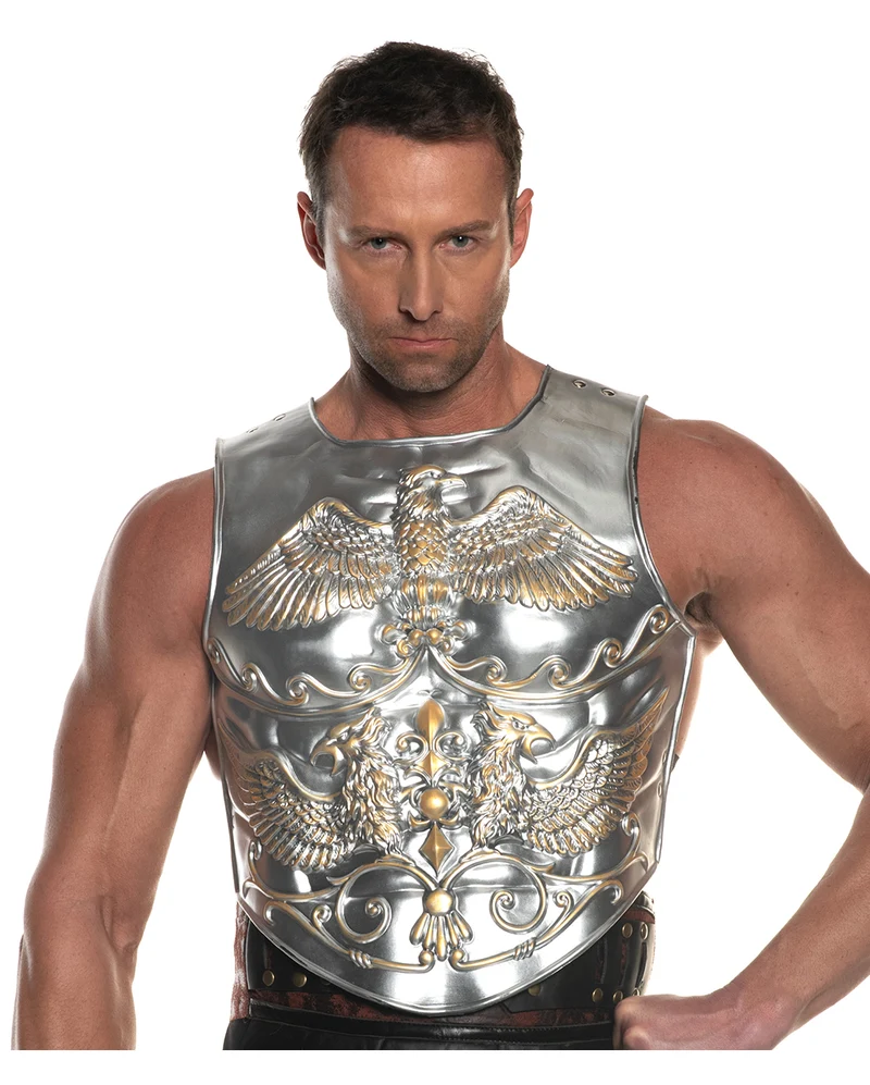 Silberne Gladiator Brustplatte