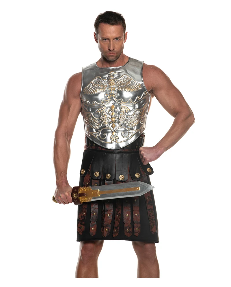 Silberne Gladiator Brustplatte