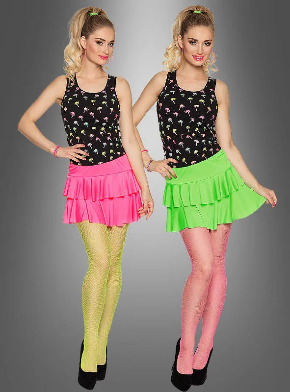 Neon Minirock mit Volants