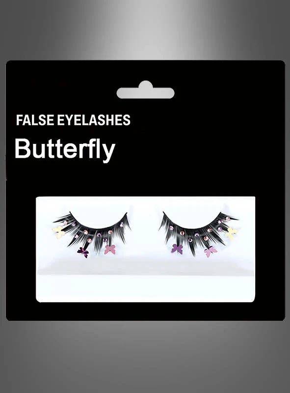 Schmetterling Wimpern mit Strasssteinen