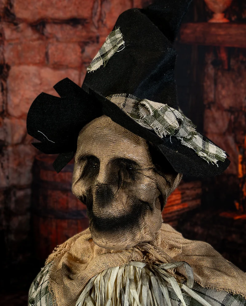 Verfluchte Vogelscheuche auf Schaukelstuhl Animatronic 120cm