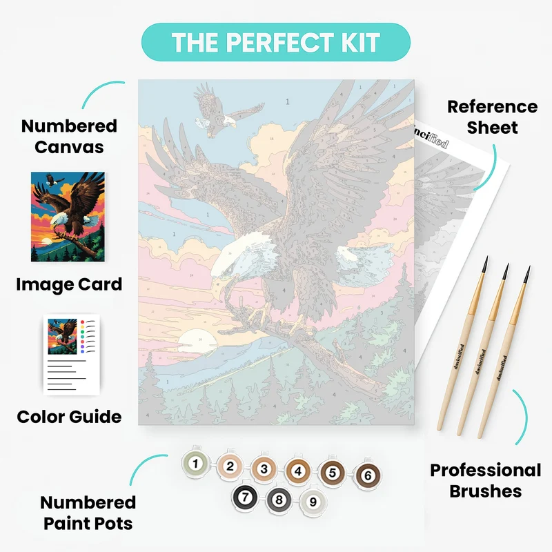 Majestic Eagle Sunset - Paint by Numbers Kit