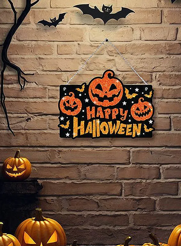Happy Halloween Schild mit Kürbissen 37x27cm