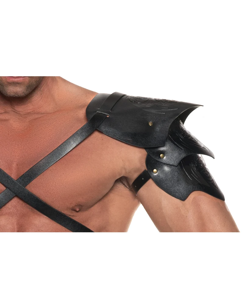 Drachen Krieger Schulterpanzer Einzeln Schwarz
