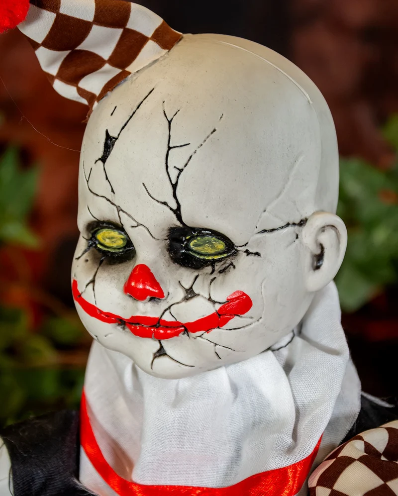 Spooky Clown Doll auf Dreirad Halloween Animatronic 39cm