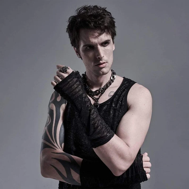 Gothic Ripped Long Gloves für Herren