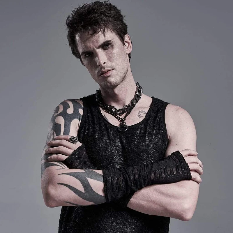 Gothic Ripped Long Gloves für Herren