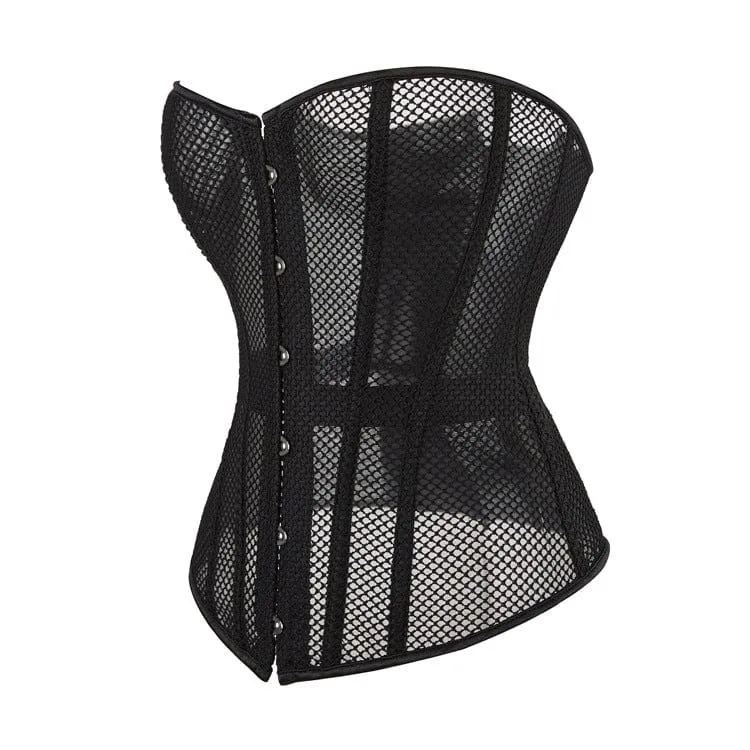 Gothic-Riemchen-Mesh-Vollbrustkorsett für Damen
