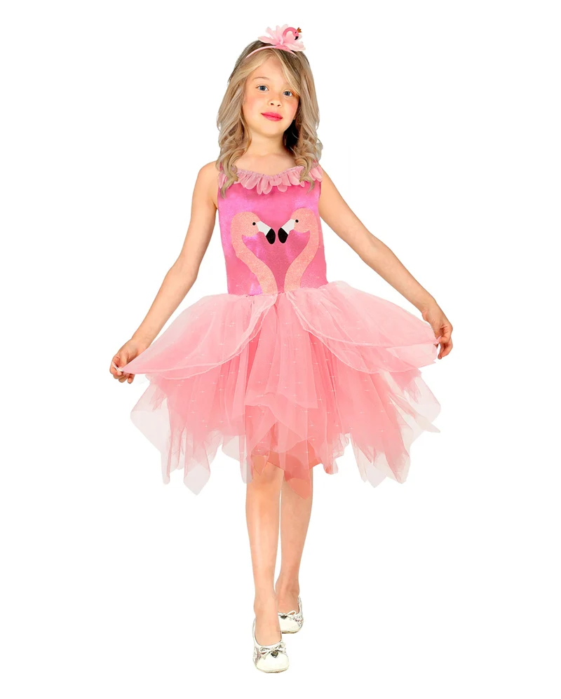 Pink Flamingo Kinderkostüm mit Tutu & Haarreif