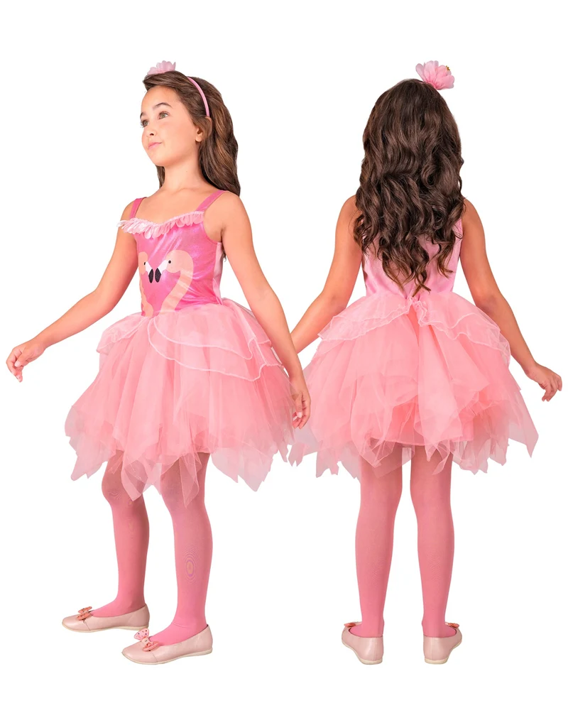 Pink Flamingo Kinderkostüm mit Tutu & Haarreif