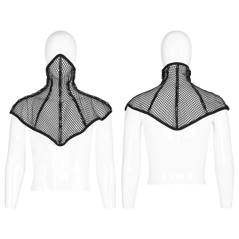 Gothic Faux Leather Splice Mesh-Maske für Herren