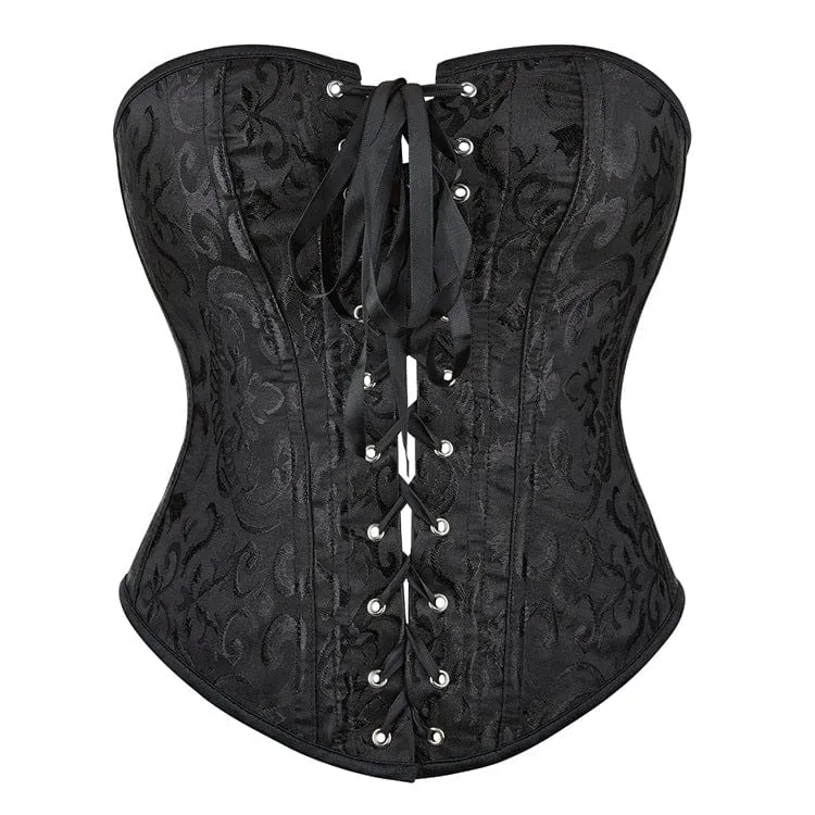 Gothic Jacquard Vollbrustkorsett für Damen