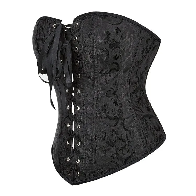Gothic Jacquard Vollbrustkorsett für Damen