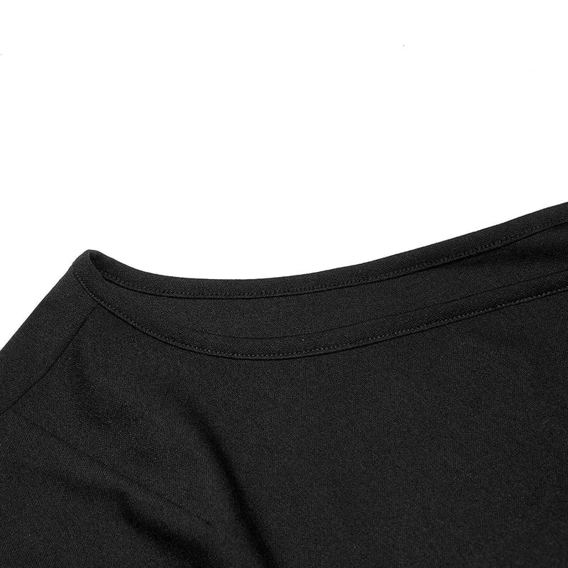 Damen Punk Neckholder Off Shoulder Schmal geschnittenes Kleid mit Strumpfband