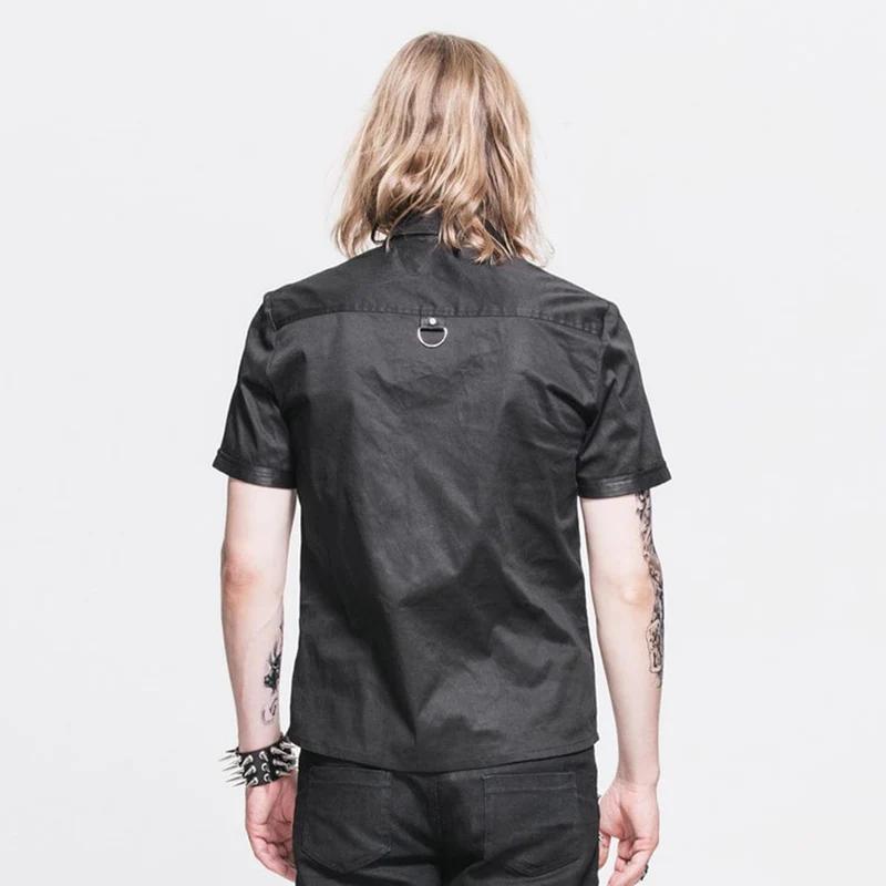 Herren Punk Style Kurzarm Shirt