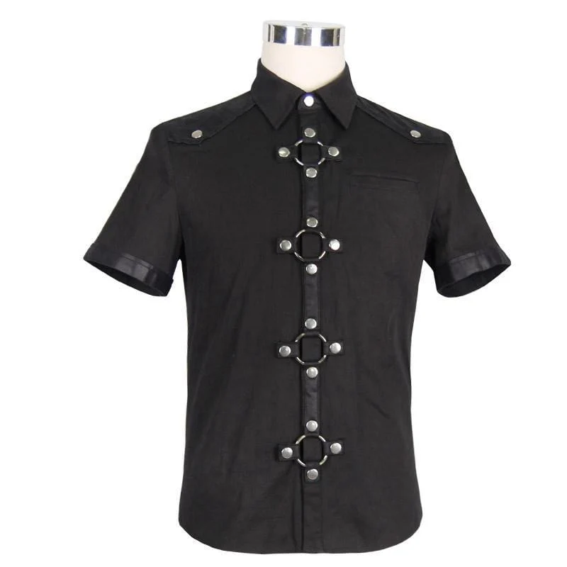 Herren Punk Style Kurzarm Shirt