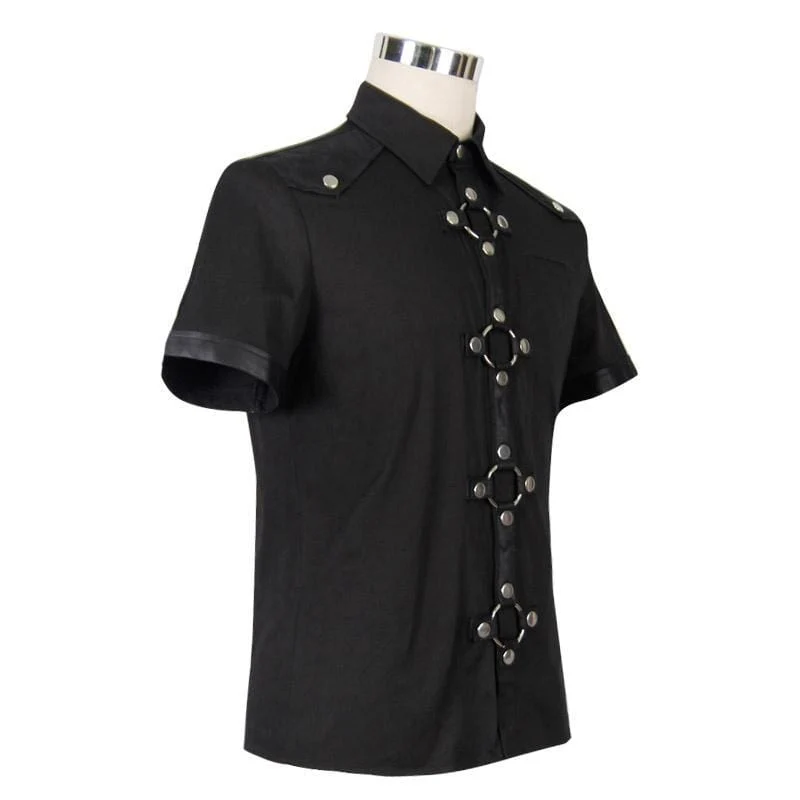 Herren Punk Style Kurzarm Shirt