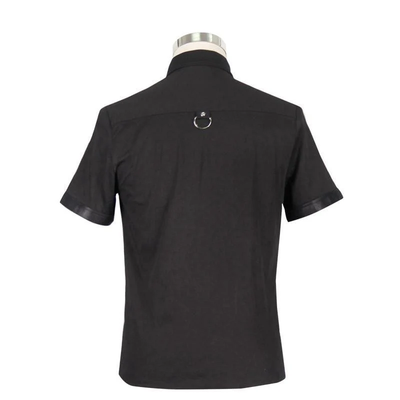 Herren Punk Style Kurzarm Shirt