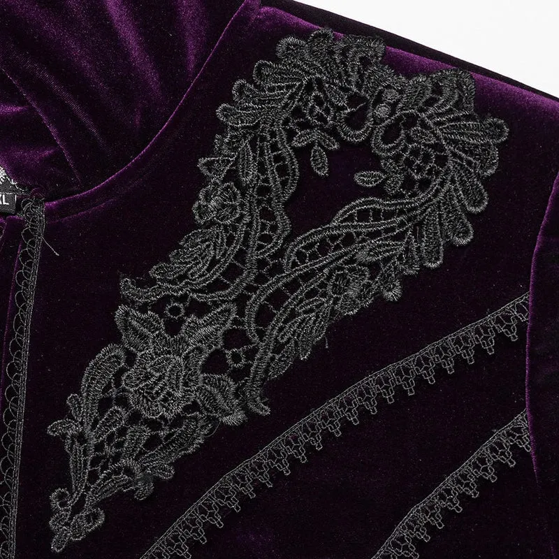 Damen-Gothic-Samtmantel mit ausgestellten Ärmeln und Kapuze in Übergröße