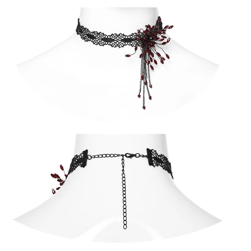 Damen-Halsband aus Gothic-Perlen in Übergröße mit ausgestellter Spitze