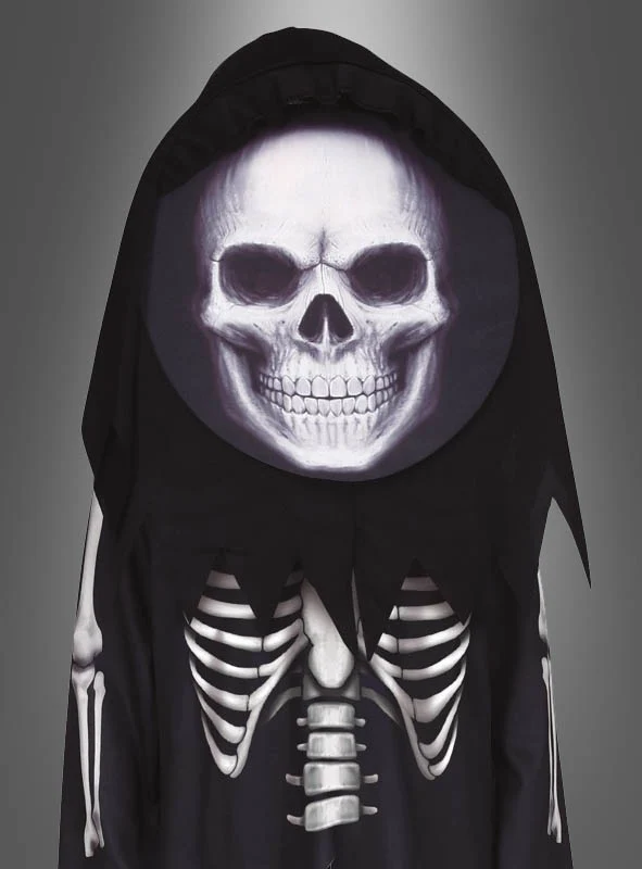 Skelett Kostüm mit Totenkopf für Kinder