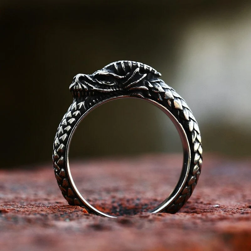 Herren-Punk-Ouroboros-Ring