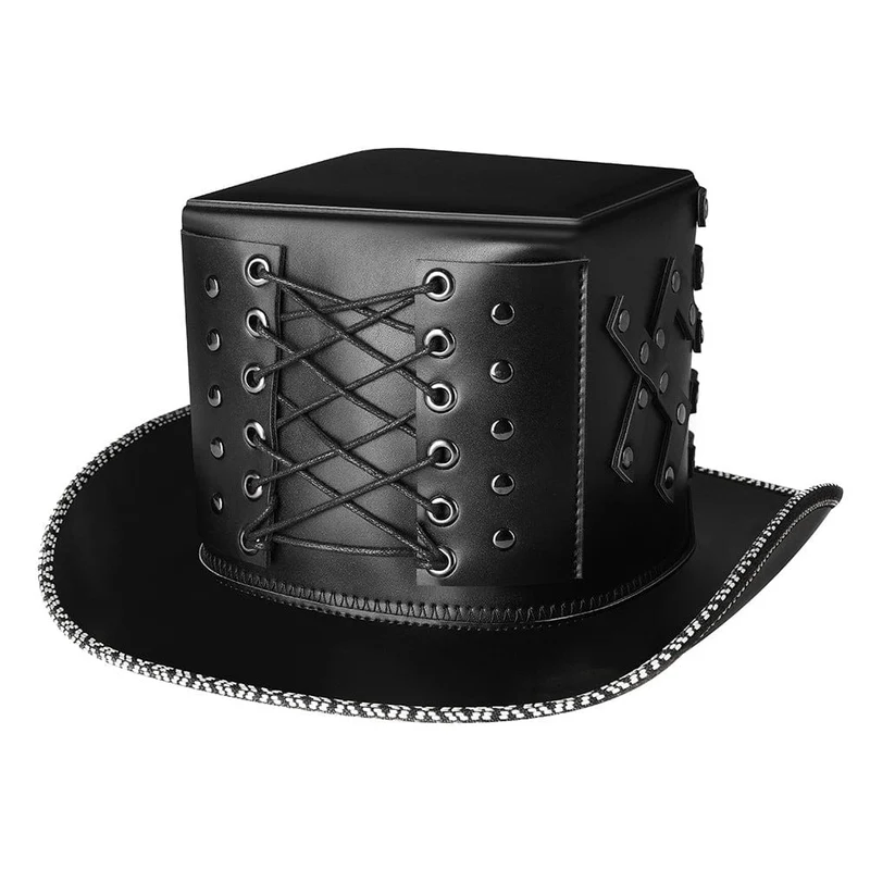Steampunk genagelter Kunstlederhut für Herren